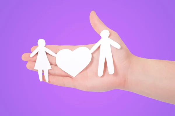 Paper family in hands — Stock Photo, Image