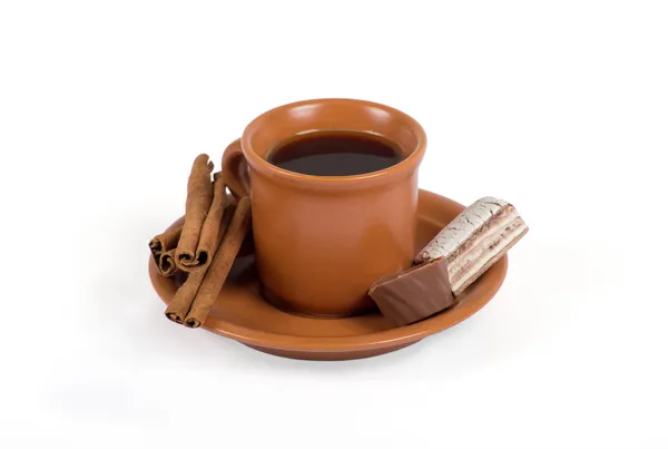 Closeup shot de xícara de café expresso italiano preparada na hora — Fotografia de Stock