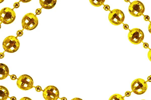 Background made of a brilliant celebratory beads of golden color — Stock Photo, Image