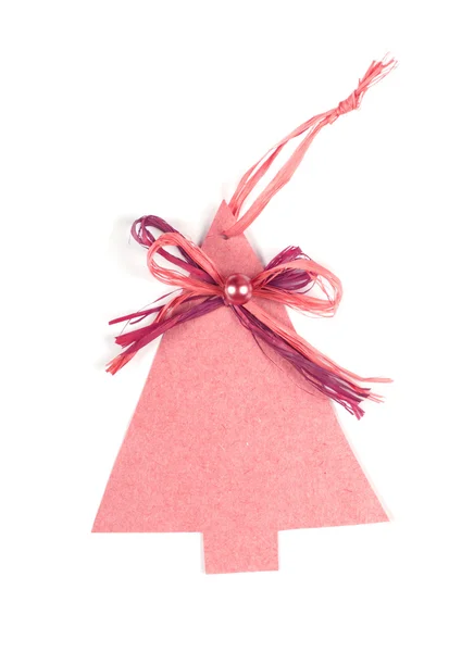 Albero di Natale in vecchia carta con un piccolo fiocco — Foto Stock