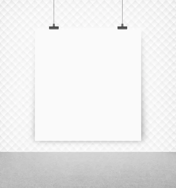 White poster on a wall — Stock Photo, Image