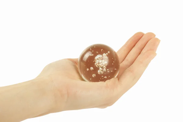 Hand holding a Crystal Ball for background — Stock Photo, Image