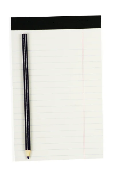 Notebook with pencil isolated on white — Stock Photo, Image