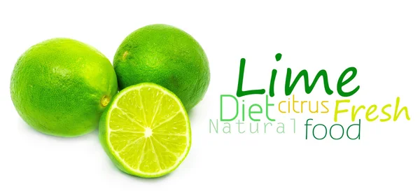 Fresh ripe lime. Isolated on white background — Stockfoto