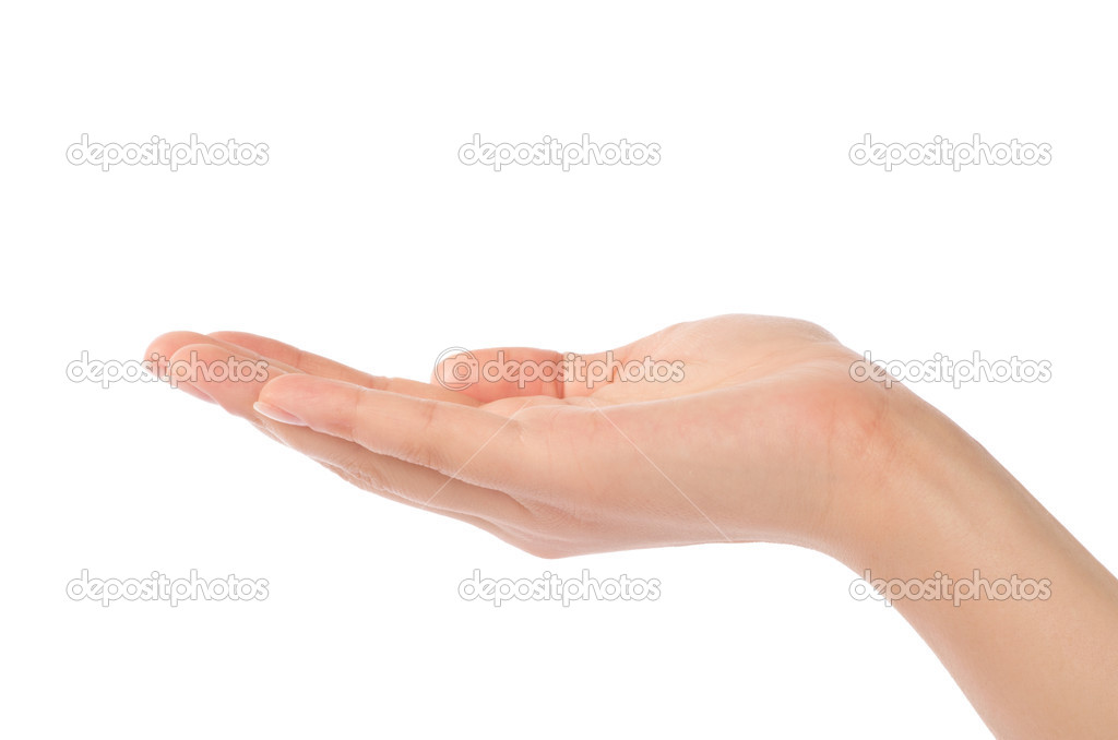 Close-up of beautiful woman's hand, palm up.