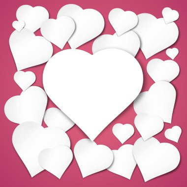 Kağıt kalp afiş ile alt gölgeler