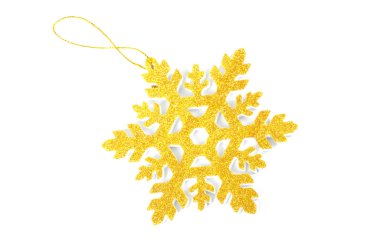 Beyaz arkaplanda izole edilmiş Noel ağacı süsleme yıldızı