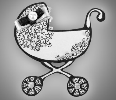 Dekoratif çocuk arabası