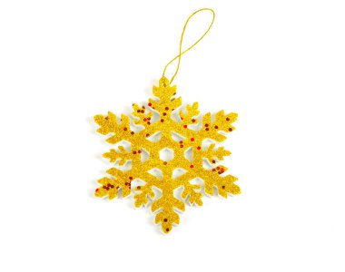 Beyaz arkaplanda izole edilmiş Noel ağacı süsleme yıldızı