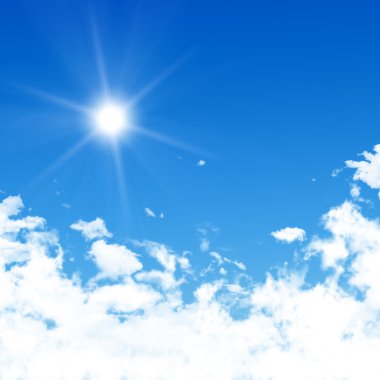 güzel beyaz bulut gökyüzü üzerinde