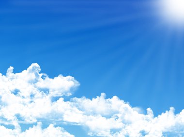 Küçük bulutlu mavi gökyüzü arkaplanı