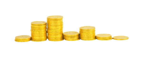 Graph of the columns of coins — Stock Photo, Image