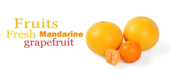 Verse citrusvruchten op een witte achtergrond — Stockfoto
