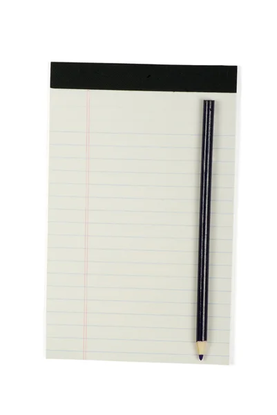 Notesbog med blyant isoleret på hvid - Stock-foto