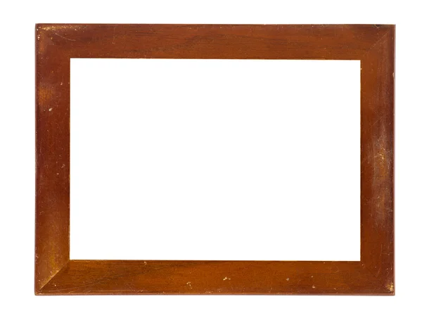 Vintage picture frame, wood plated, white background — Stock Photo, Image