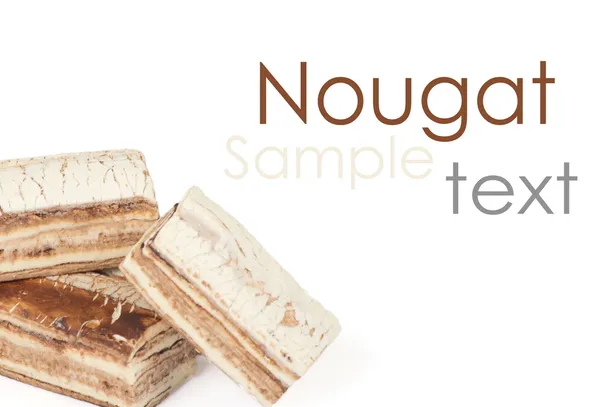 Nougat on the white background — Stock Photo, Image