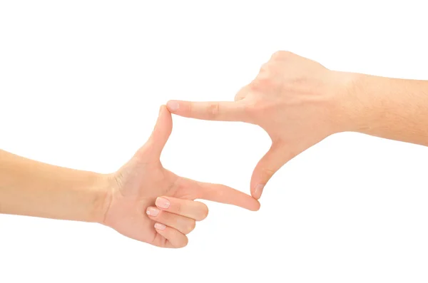 Hands in the shape of frame — Stock Photo, Image