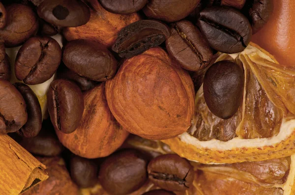 咖啡豆类和坚果 — 图库照片