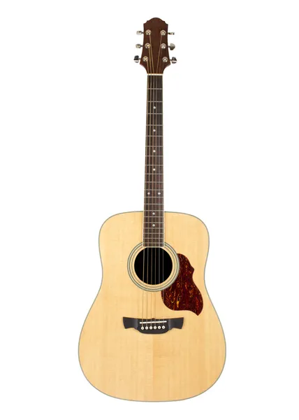 Akustická kytara izolovaných na bílém pozadí — Stock fotografie