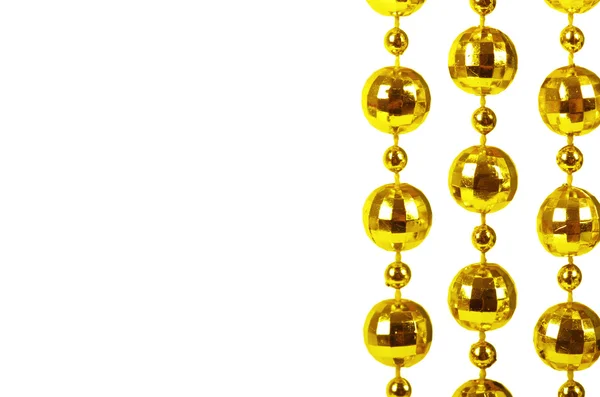 Фон из блестящих праздничных бусин золотого цвета — стоковое фото