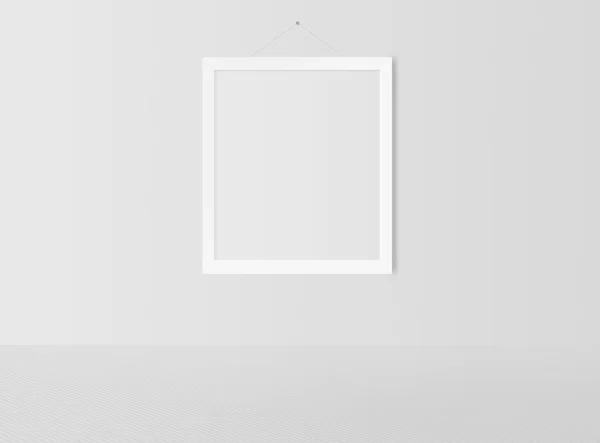 白墙上的空白帧 — 图库照片