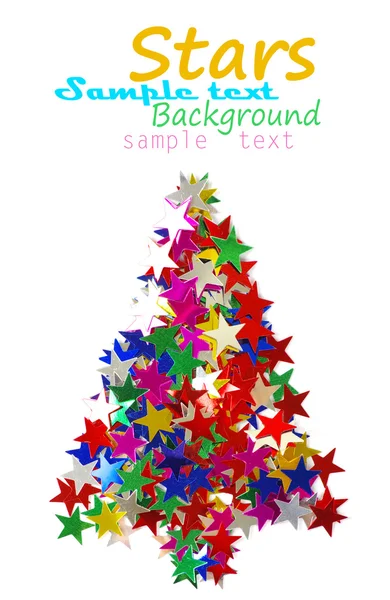 Christmas tree composed of colored stars. — Stock Photo, Image