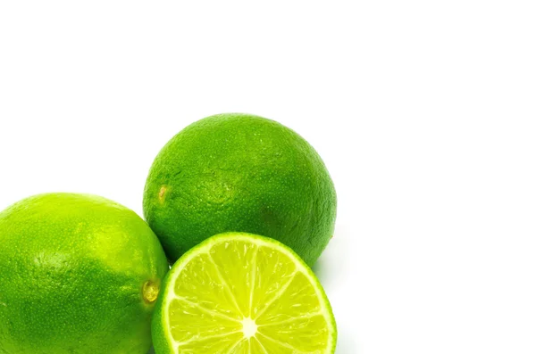 Fresh ripe lime. Isolated on white background — Stock Photo, Image