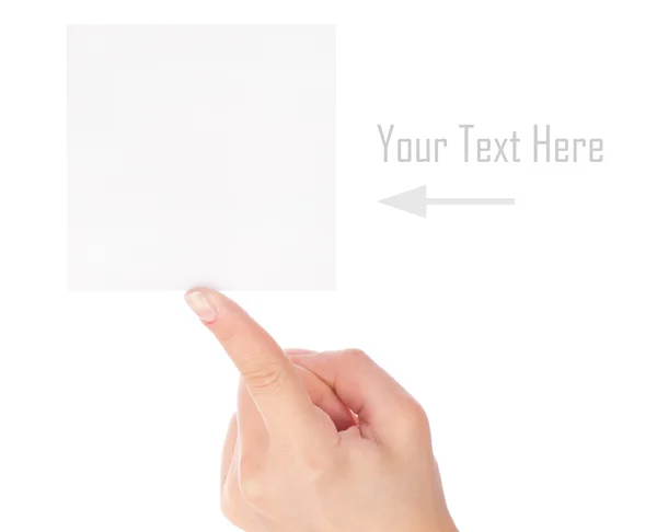 Hände, die Papier isoliert auf weiß halten — Stockfoto
