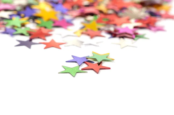 圣诞装饰的彩色的纸屑星星 — 图库照片
