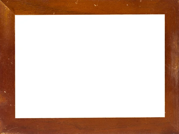 Ročník obrázek rám, dřevo pokovené, bílé pozadí — Stock fotografie