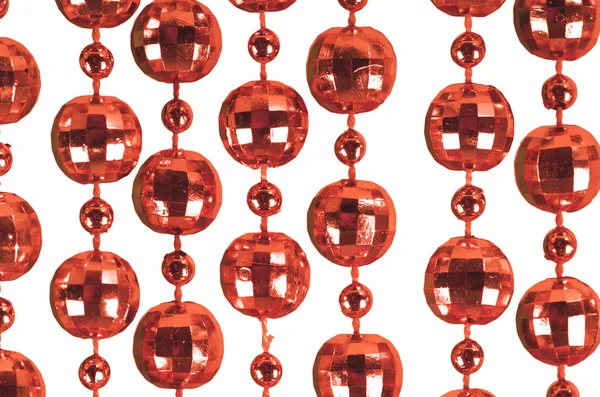 Background made of a brilliant celebratory beads of red color — Stock Photo, Image