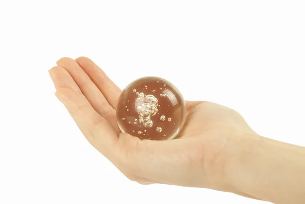 Hand holding a Crystal Ball for background — Stock Photo, Image