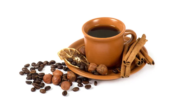 Кофе с ингредиентами — стоковое фото