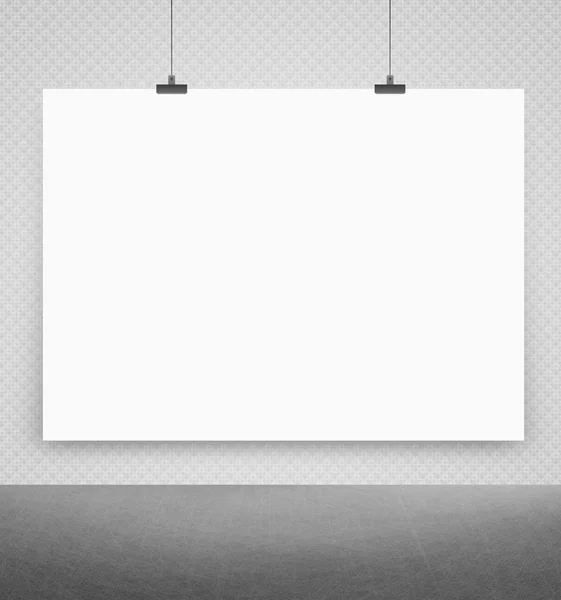 Weißes Plakat an einer Wand — Stockfoto