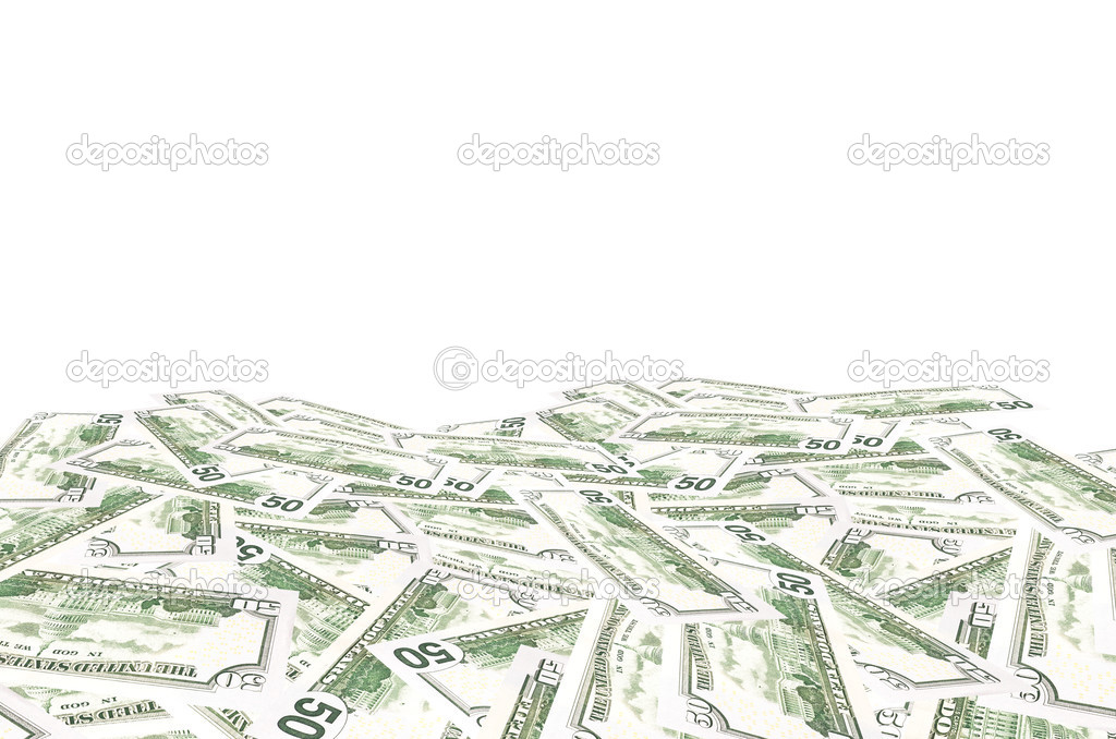 Fifty dollar bills background