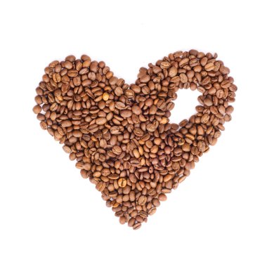Kahve çekirdeğinden kalp.