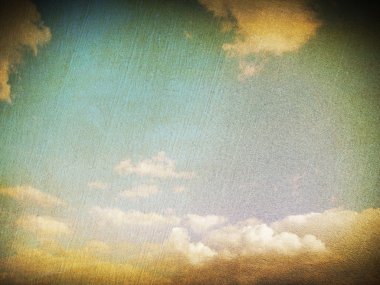 retro image of cloudy sky clipart
