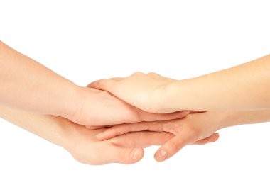 eller üst üste. sembolik resim.