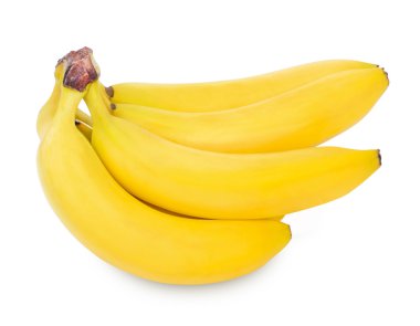 Beyaz arkaplanda izole edilmiş muz sürüsü