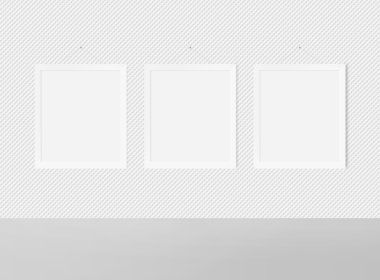 boş çerçeve beyaz bir duvar üzerinde