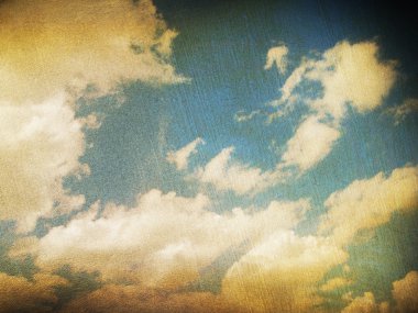 Bulutlu gökyüzünün retro resmi