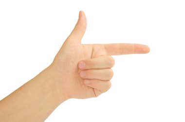 El işaret (veya çekim) beyaz arka plan üzerinde izole