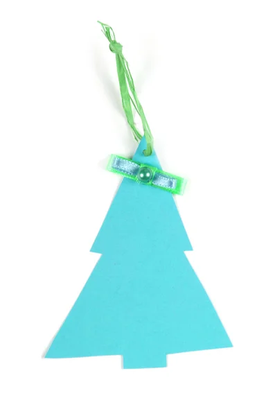 Christmas tree label made from paper — Stock Photo, Image