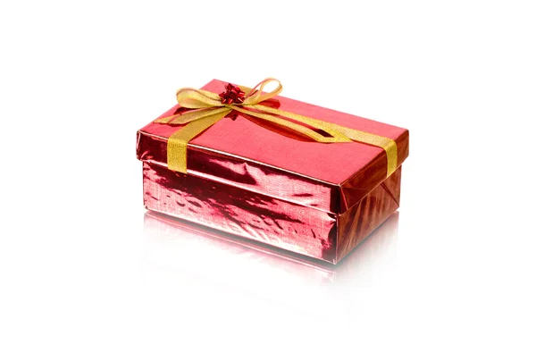 Red Gift Box on white background — Stock Photo, Image