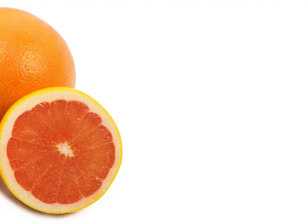Fresh red grapefruit slices closeup, fruit background — Stock Photo, Image