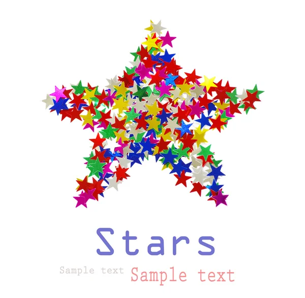 Big star composed of many colored stars on white — Stock Photo, Image