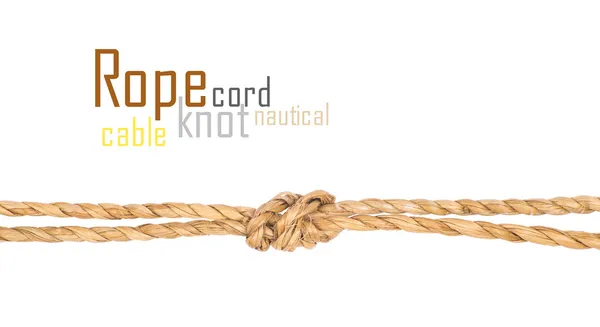 Rope with knot isolated on white — Stock Photo, Image