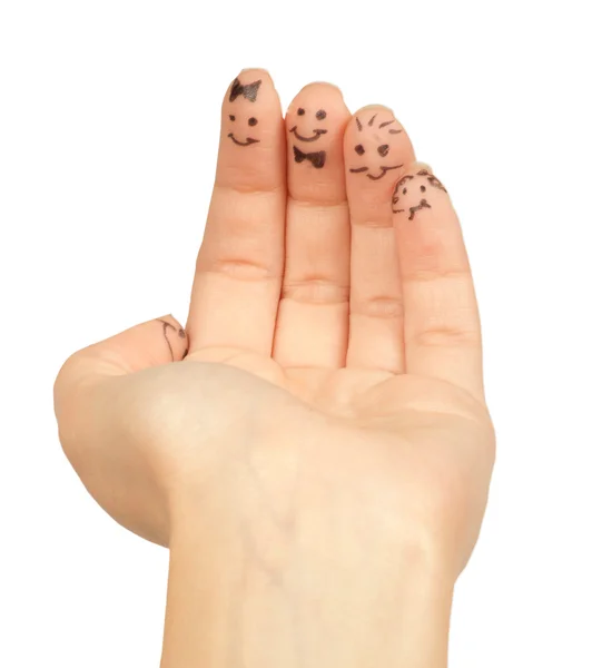 Metin yazabileceğiniz bir aileyle parmak — Stok fotoğraf