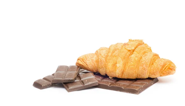 Croissant with chocolate — Stock Photo, Image