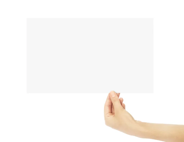Papel de mão isolado sobre branco — Fotografia de Stock